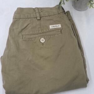 CREMIEUX Men's Khaki Tan Cotton Flat Front Causal Premium Shorts size 34‎